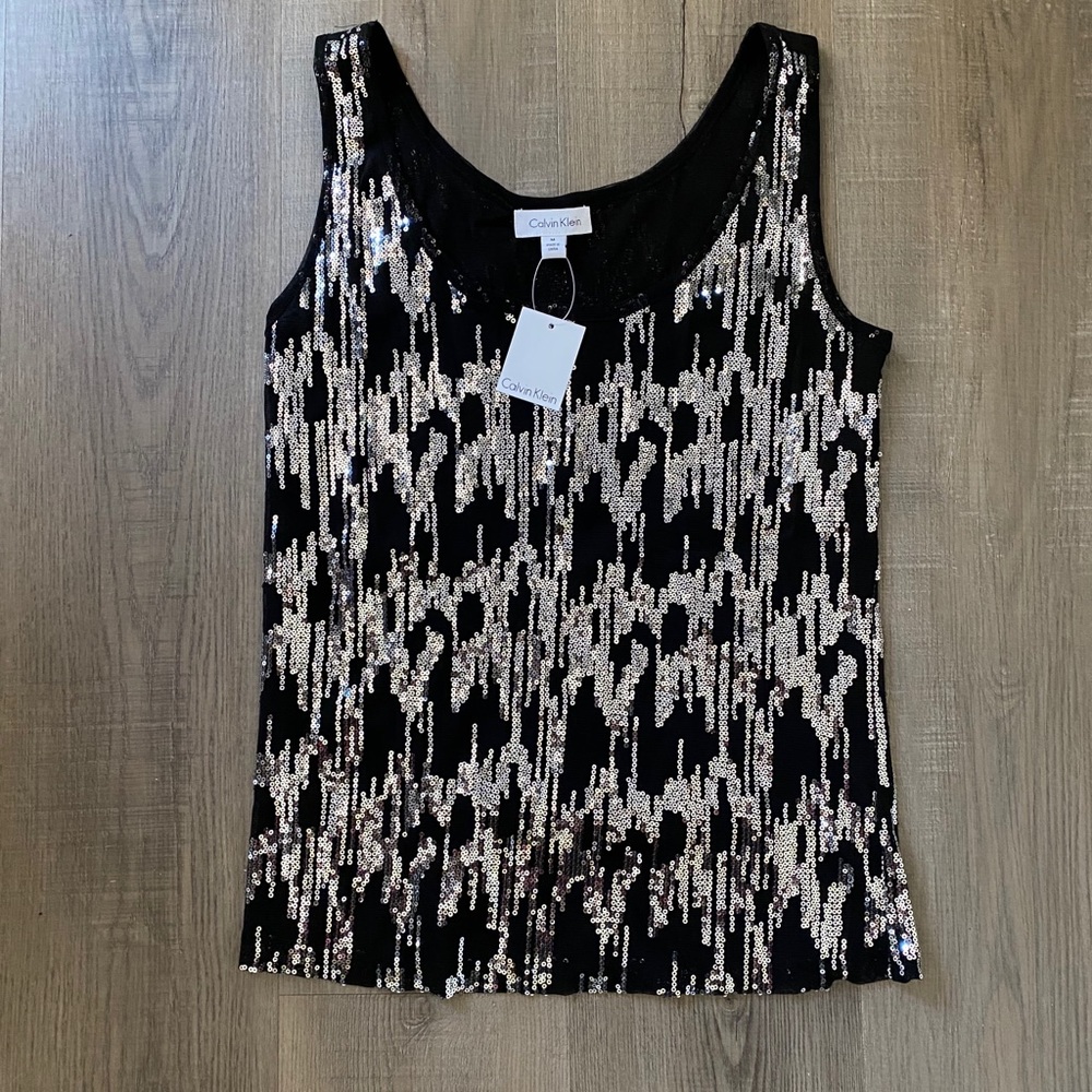 LAST CHANCE Calvin Klein sequin tank top